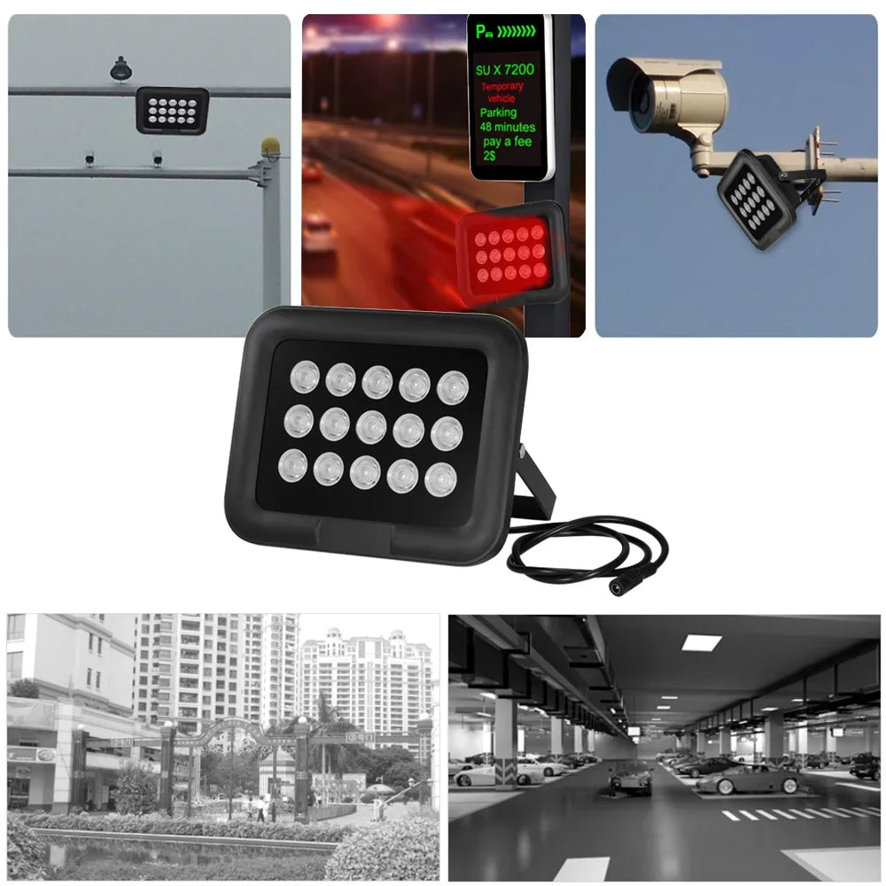 Vision, Outdoor Angle Long Suitable LEDS CCTV Waterproof, IR for Illuminator, 15pcs Array Infrared Wide Range Night Cameras