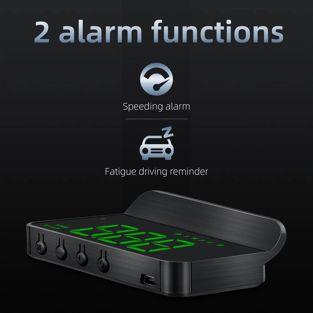 Walmeck Projecter Model Fatigue Digital Alarm Windshield Warning Overspeed Car GPS Head-up 3.5 Display Vehicle inch Driving Speedometer