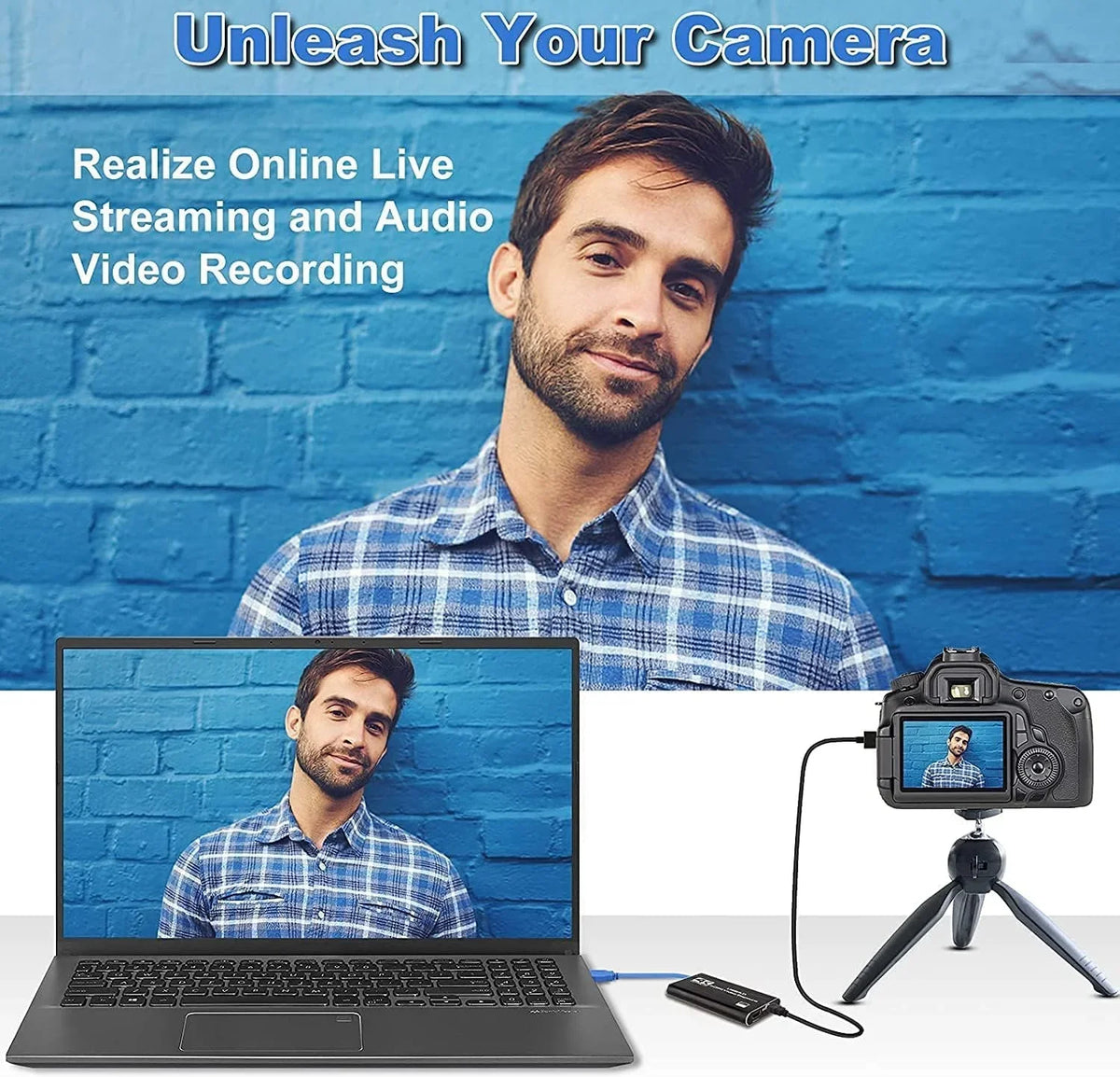 X-Box/OBS/Camera/PC Video for Capture Game Video Adapter Capture Card, Capture USB Card, Works Recording, 4K Live,Support 60FPS , 3.0 1080P Device for Streaming Audio Recorder