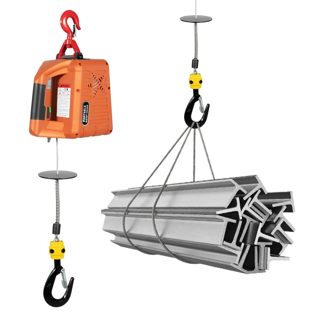 300kg/660 Lift Winches 3-in-1 lbs Winch Remote Crane Electric W/ Hoist Portable