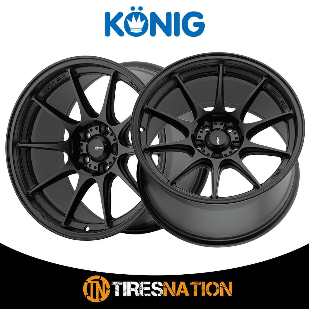 Black 57B Semi-Matte Dekagram Wheel 17x9 +40et Konig 5x100