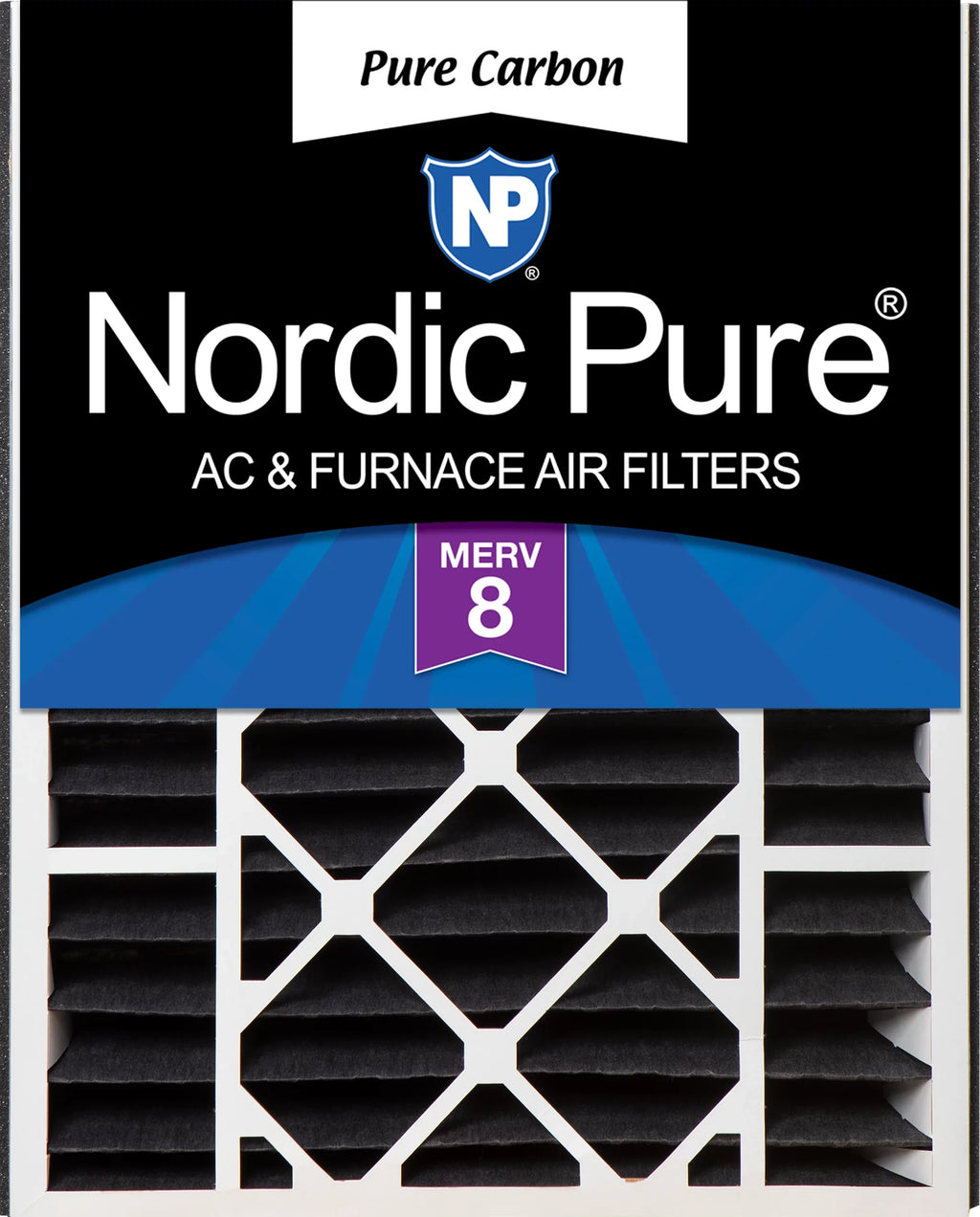 Air Air Bear 20x25x5 Merv Reduction Carbon Odor 1 Replacement Filter PK 8 Pure