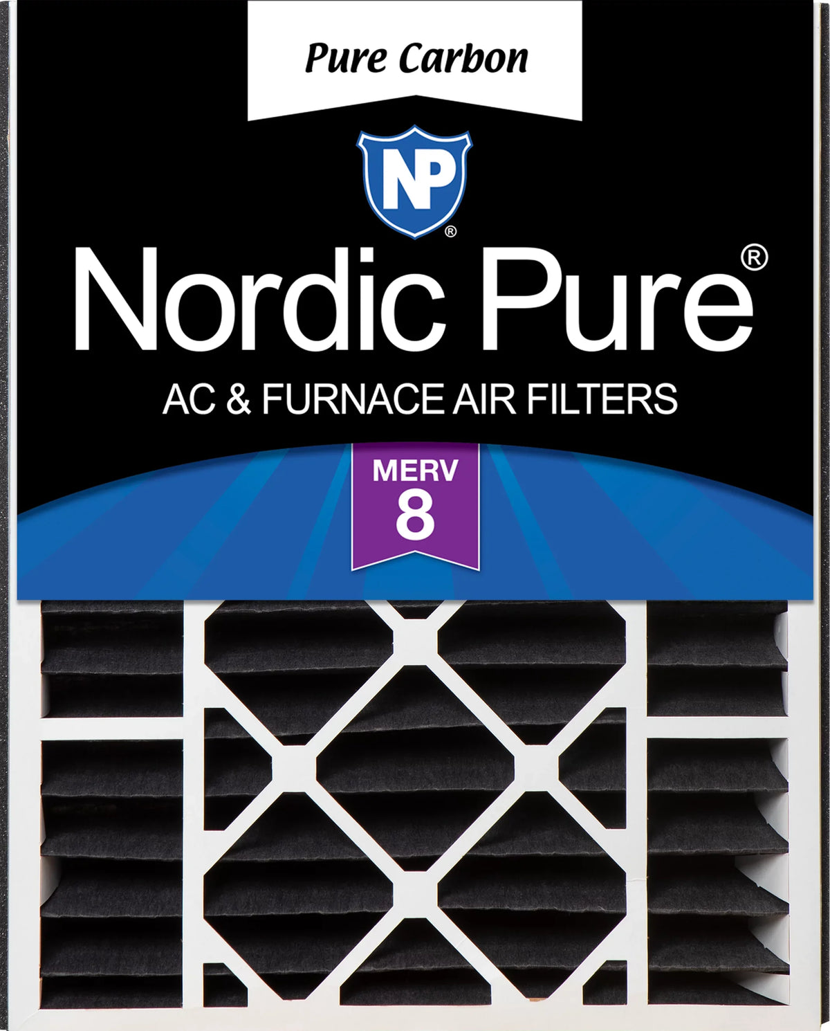 Air Air Bear 20x25x5 Merv Reduction Carbon Odor 1 Replacement Filter PK 8 Pure