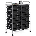 Bin Rolling Drawers 20 Cart Paper Office Organizer, Scrapbook School Wheels on Storage Topeakmart Organizer Black