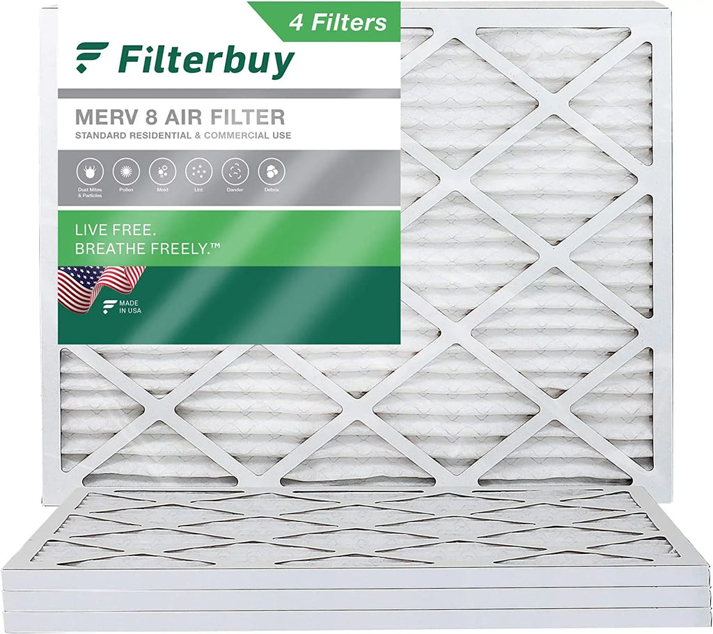 8 (4-Pack) MERV HVAC Air AC 24x25x1 Filterbuy Furnace Pleated Filters
