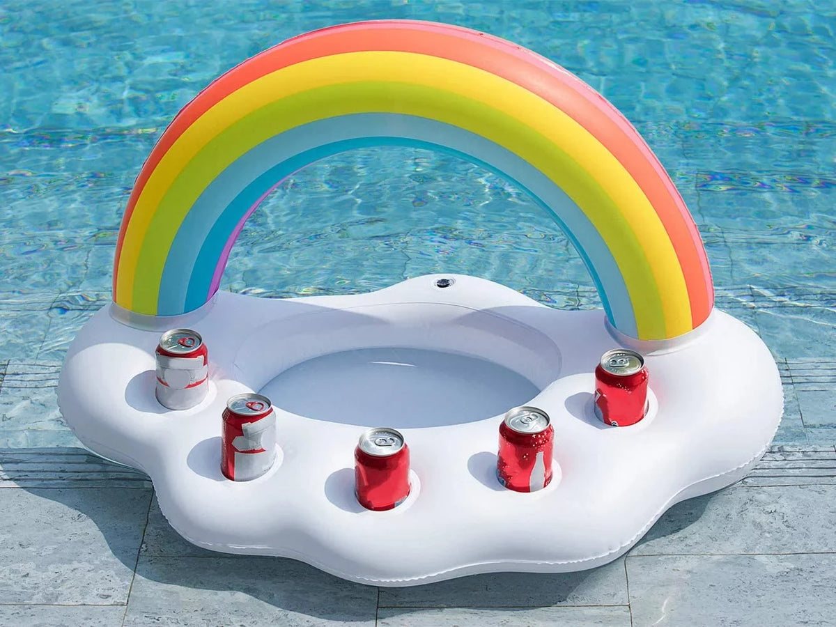 Cloud Float Cooler Fruit Pool Capacity Rainbow Float, Beverage Floating Bar Pool Serving Party Drink Salad Large Drink Holder lnflatable