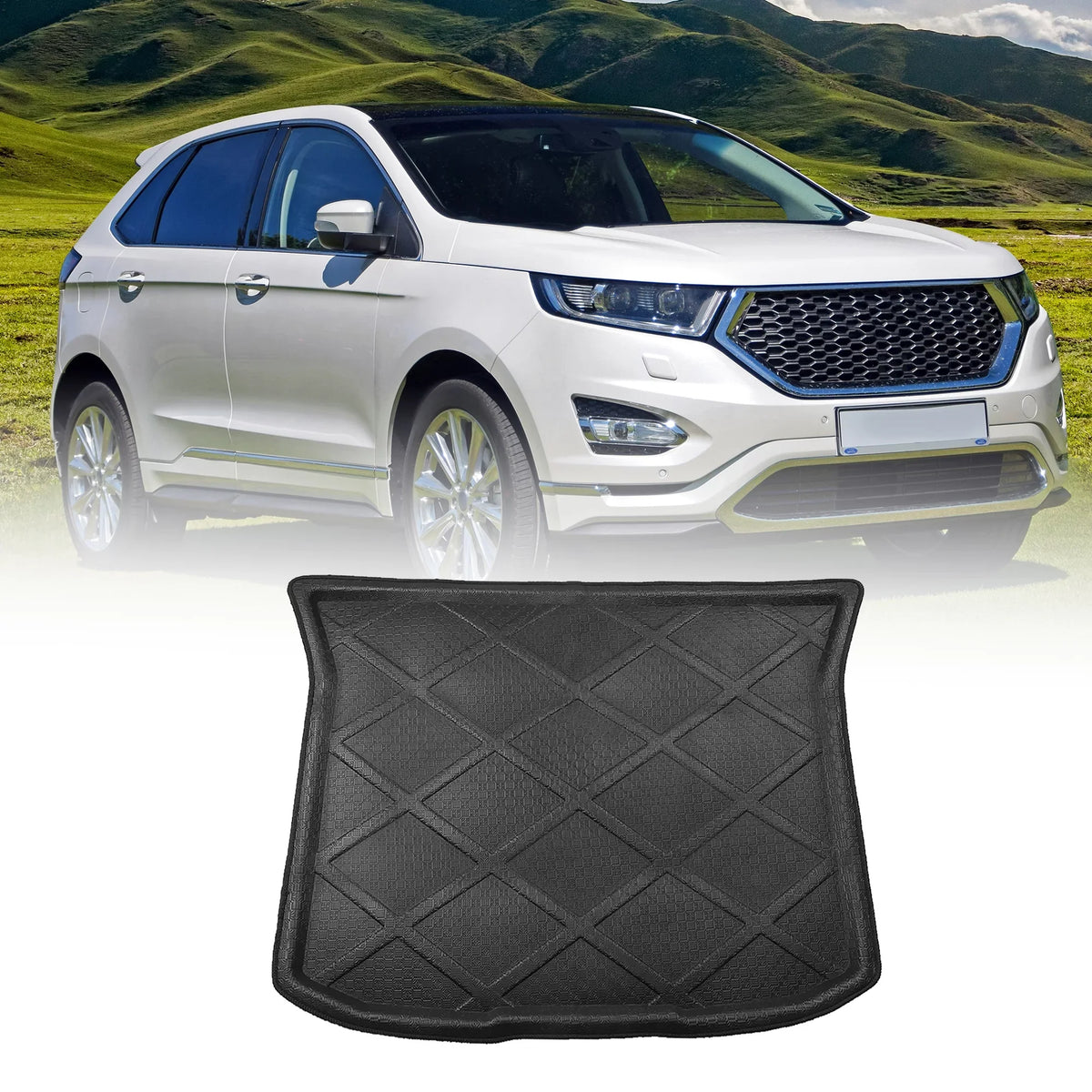 Bargains Ford Black Edge Trunk Boot Cargo Floor Unique Liner for Tray Rear 2007-2014 Mat Waterproof