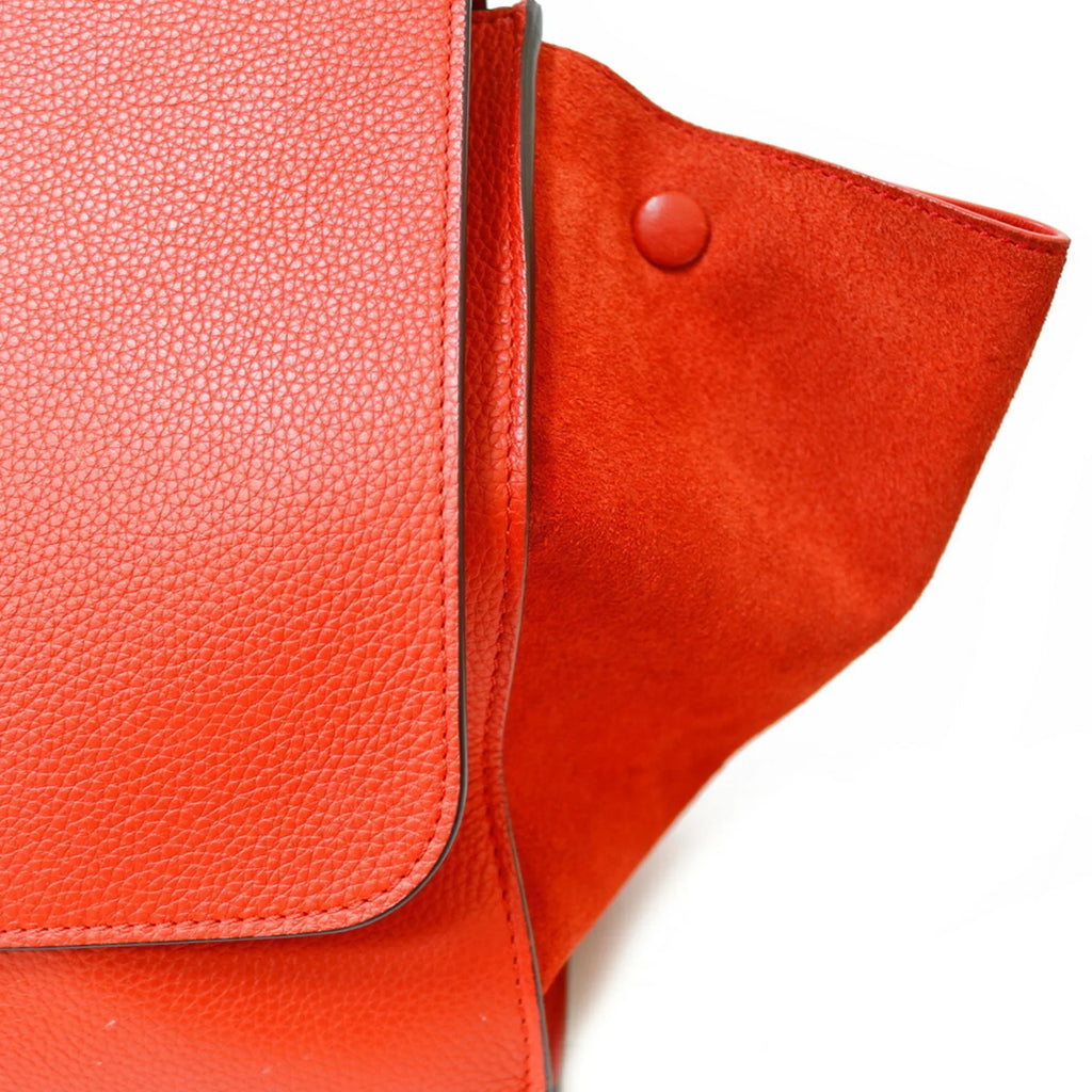 Handbag Pre-Owned (Fair) Leather Trapeze Orange Celine Women's CELINE