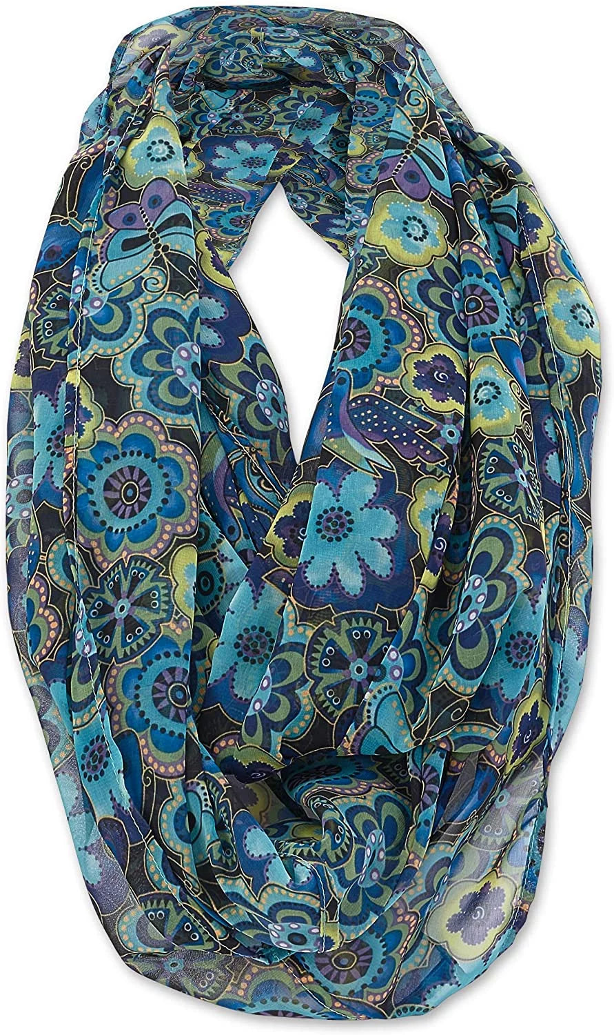Scarf (Blue Floral) Laurel Infinity Artistic Lime Collection Burch