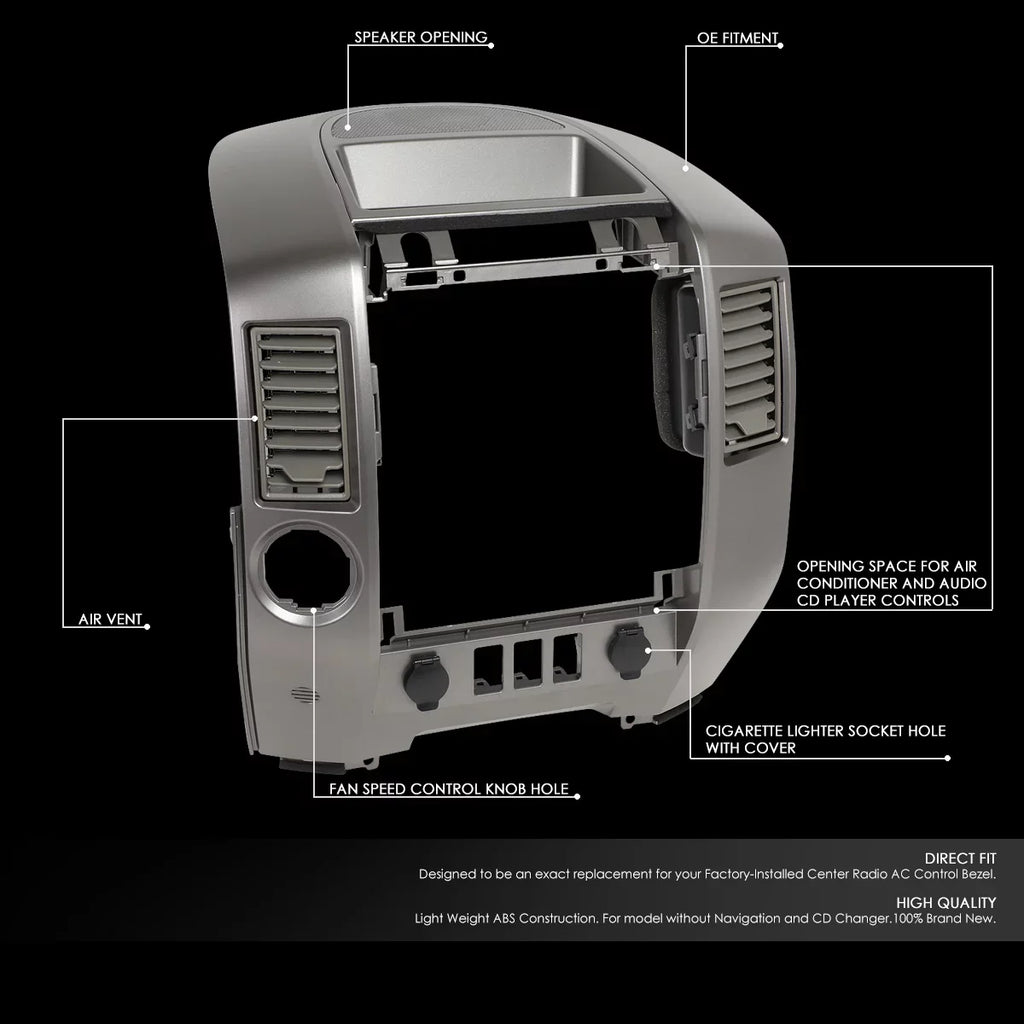 Bezel Dash 2004 Instrument Panel DNA with For Nissan Lid 05 Console Speaker Factory to ZTL-Y-0162 Armada XE Motoring SE Center Titan 2006 Style