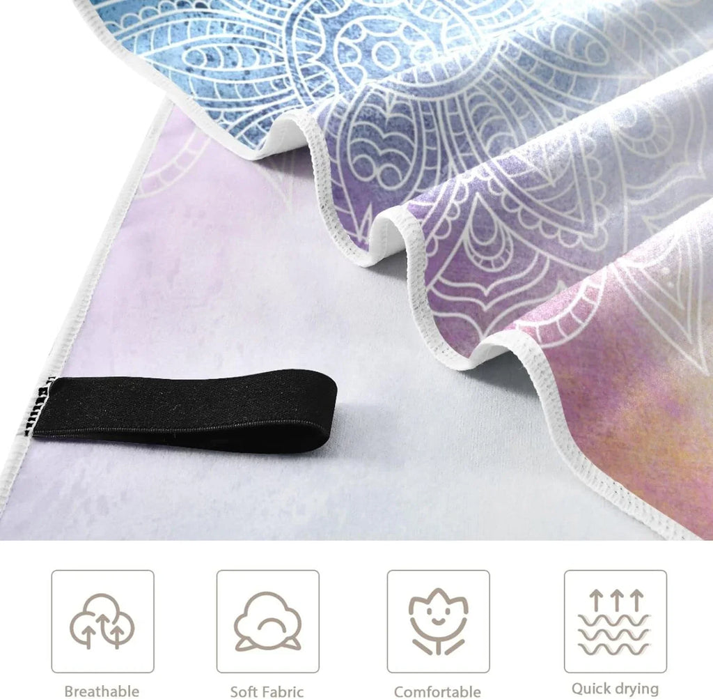 Beach Towel Super Travel Mandala's Swimming Lightweight - for Purple Towel Holiday（156） Compact Towels Absorbent Oversized Quick Bestwell Dry Camping -