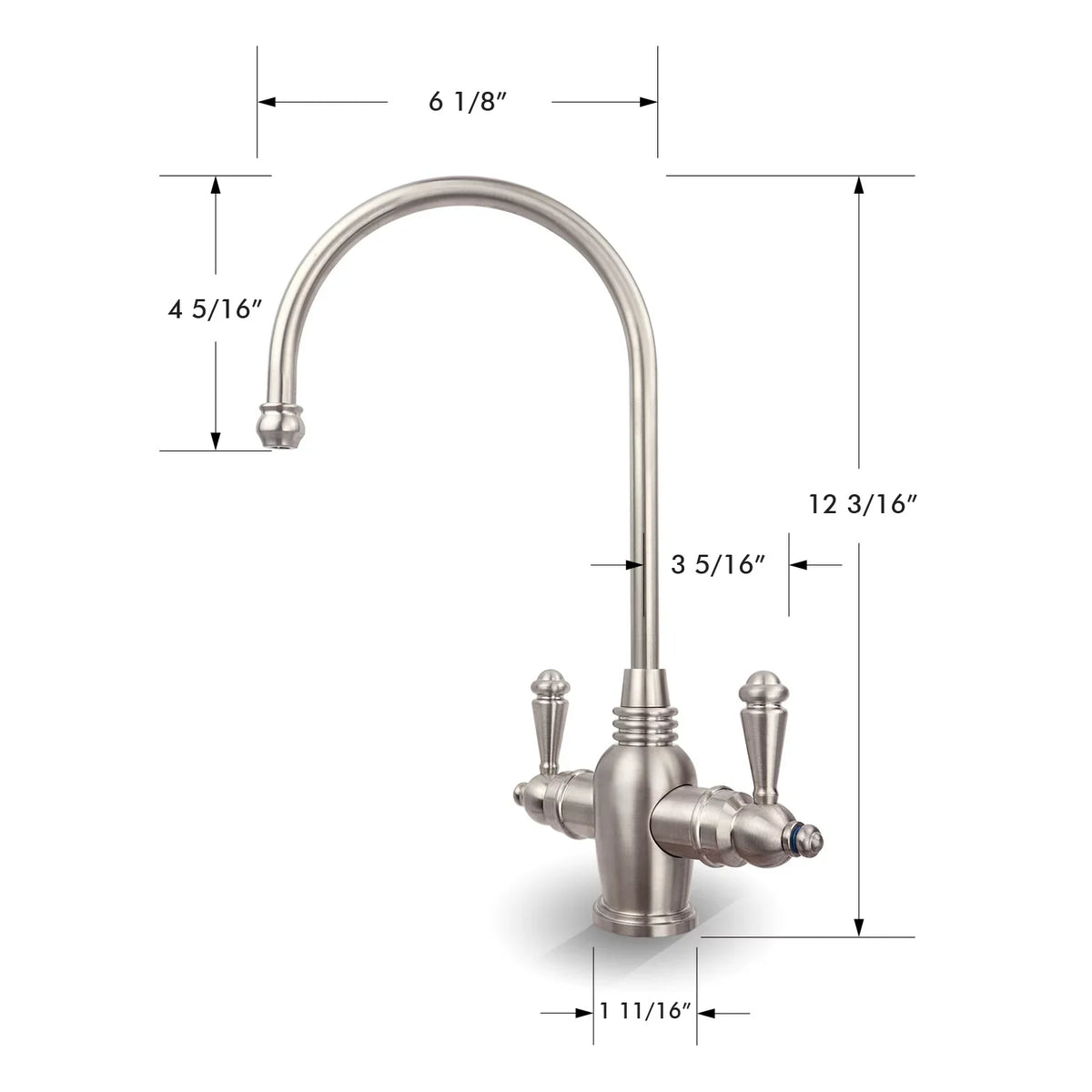 in Faucet Osmosis Instant Reverse Dispenser Drinking Nickel Cold 2-Handle APEC Arlington Hot Brushed and Water