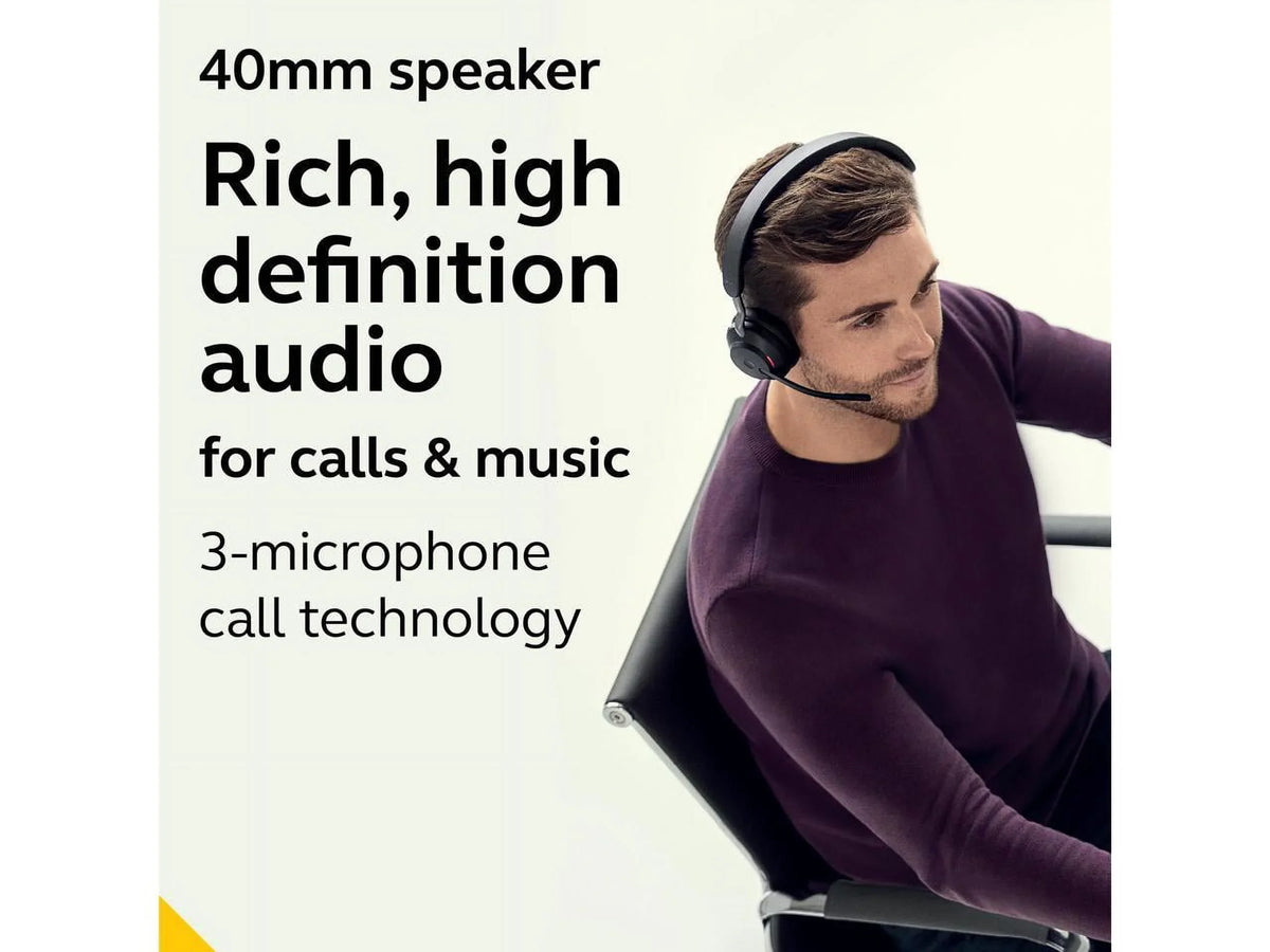 Stand Wireless Jabra Mono Headphones Music 65 - Evolve2 Charging with USB-C MS / Headset Black