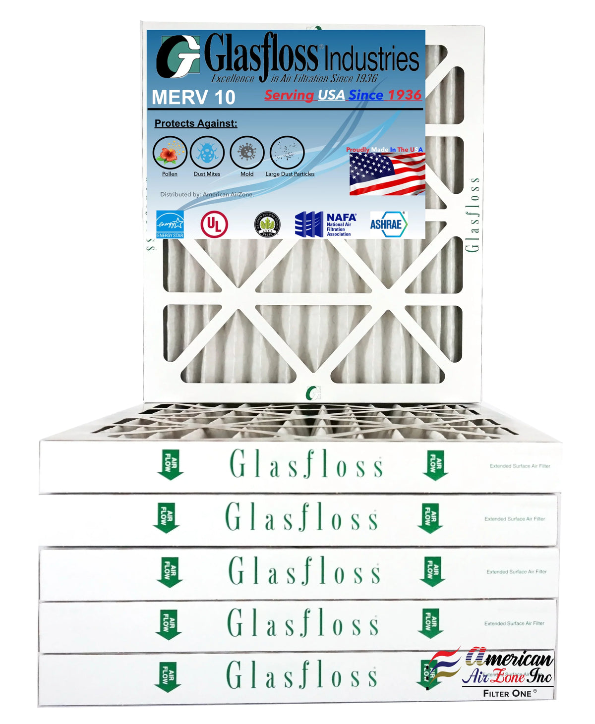 '- The - 16x18x2 Pleated Furnace Air Filter (Pack Office HVAC Glasfloss 10 - Filter or 2" - Air Home or - In of MERV - USA. Filter Air AC 6) Made