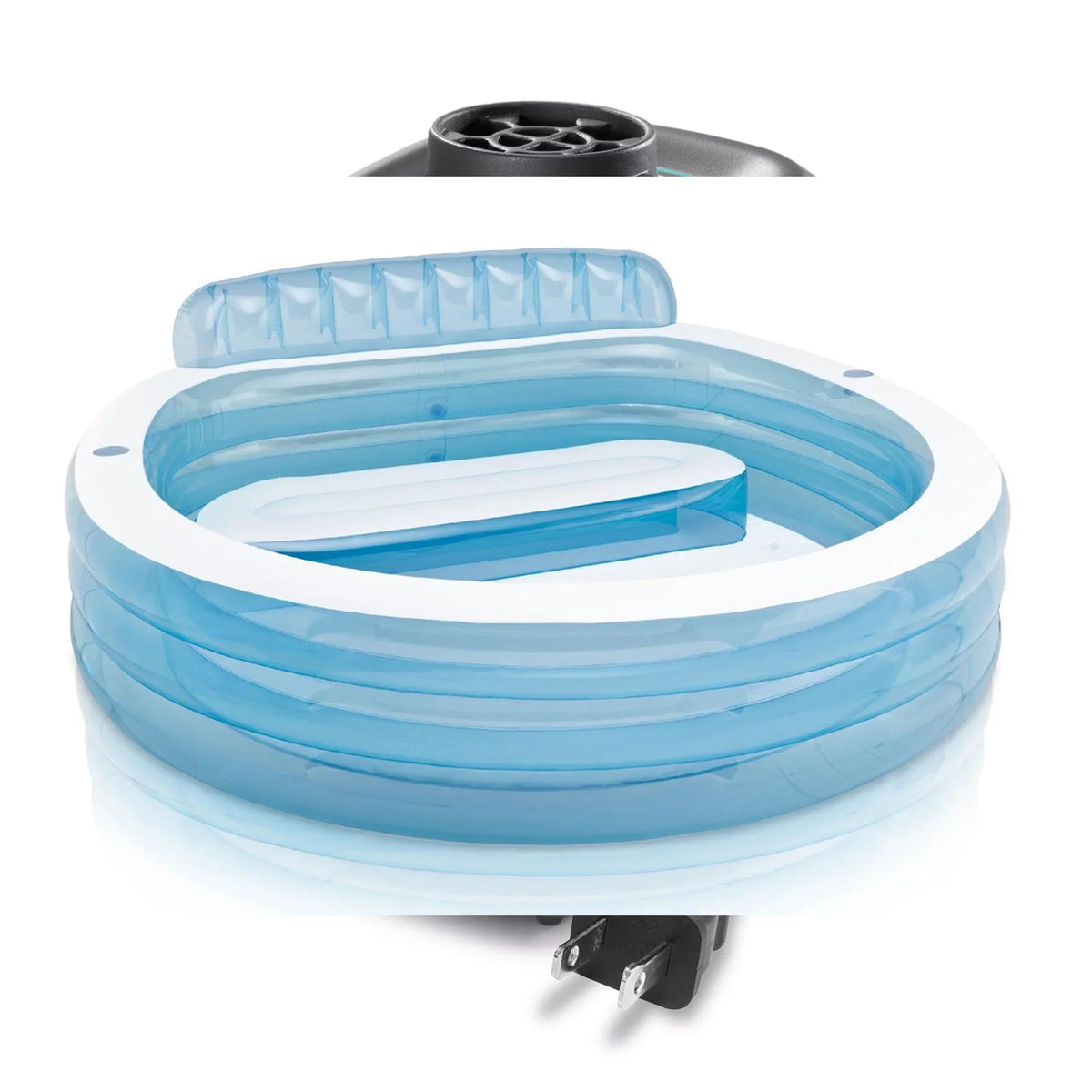 & 7.08'x Bench Family 120V Air Electric 30" Intex w/ Pool Pump In Lounge Built