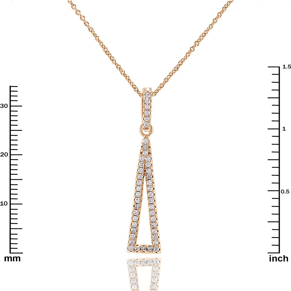 Rose Zirconia Inc Cubic Teens Women, Boutique Triangle Blue Drop for Necklace Gold Pendant Box Plated