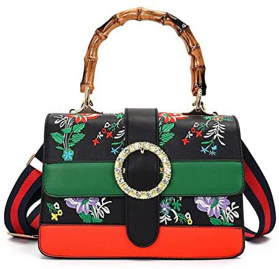 for women crossbody Bamboo strap Detachable handle shoulder Vintage Satchel Bags Asge bag with Handbag wide Medium top bags Trendy Shoulder