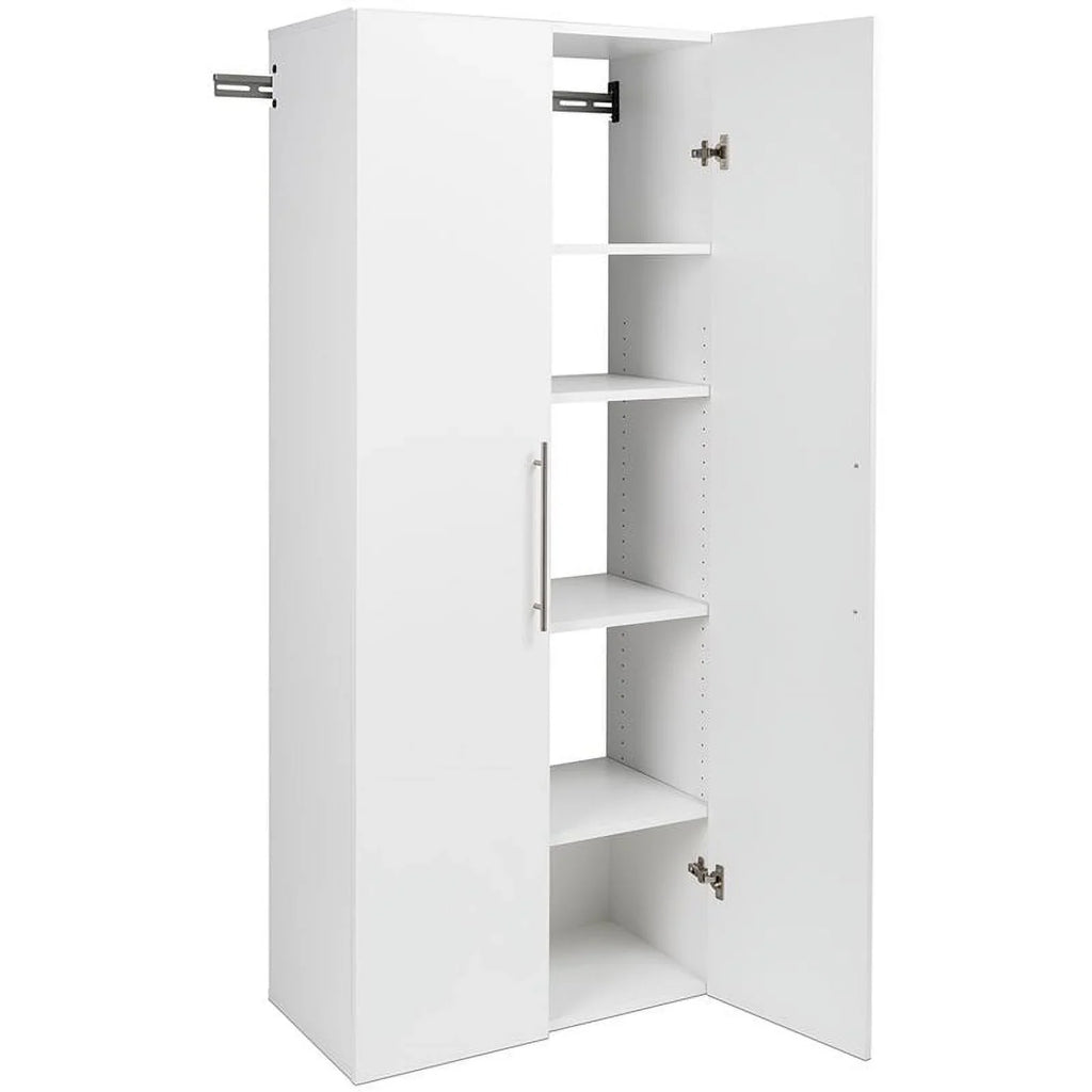 Garage Mounted 3 Row in Set 90" Wall Piece Cabinet Large White Pemberly