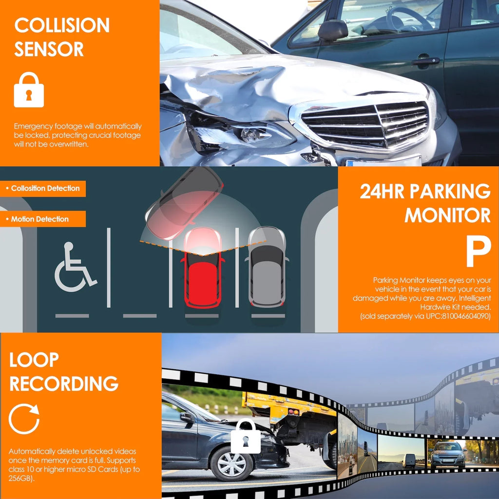 3-Channel Recording and Wi-Fi Rexing Dash Pro V2 with 1080p AI GPS Cam, Front/Cabin/Rear
