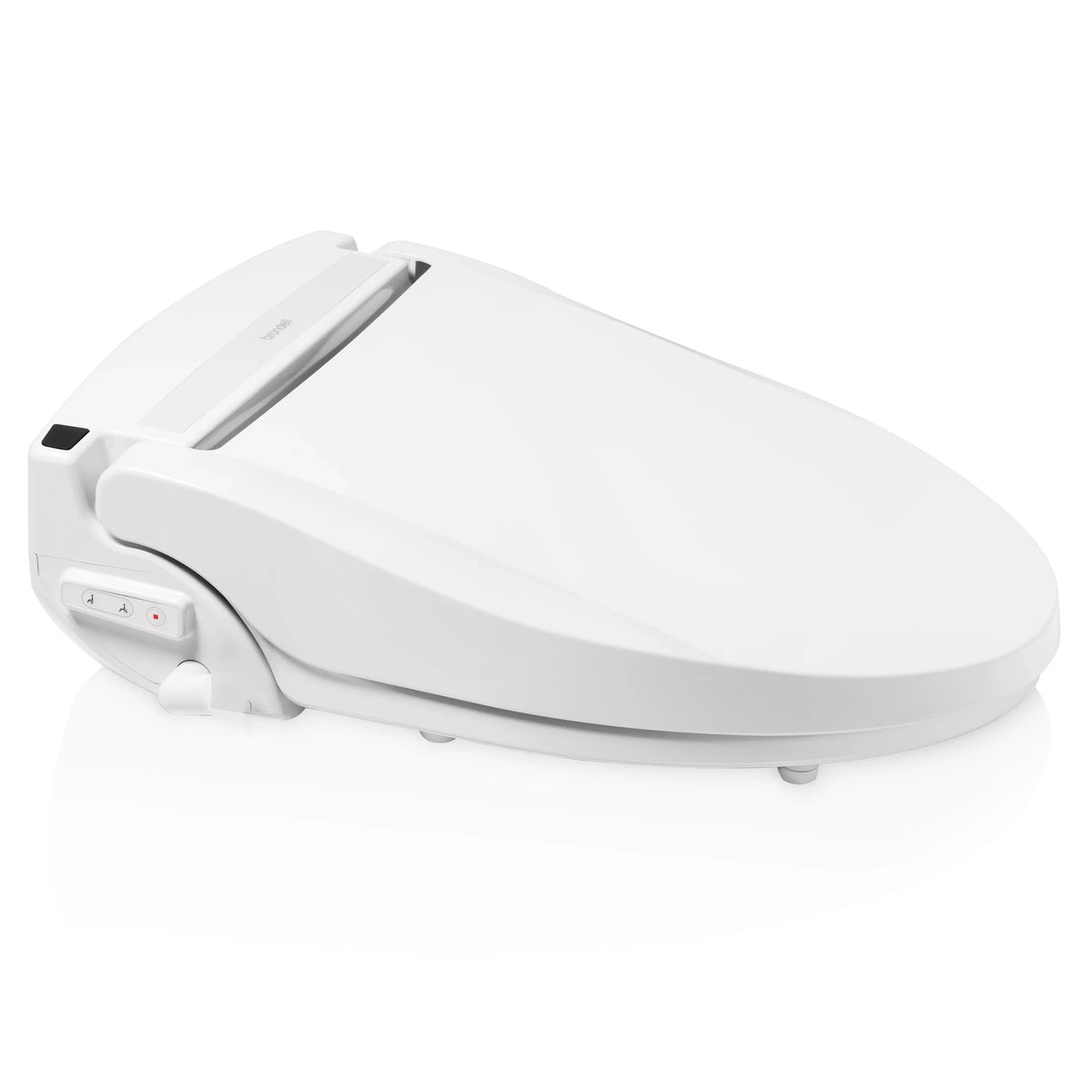Round Advanced Brondell EM617 Bidet Control, Toilet with Remote Seat White Swash