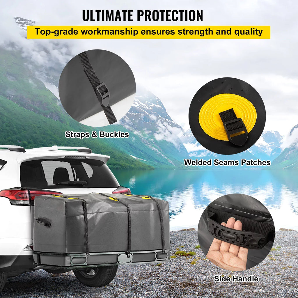 Carrier (12 PVC, Hitch BENTISM 48"x20"x22" Basket Duty SUV Car Hitch Cargo Straps, Cubic Reinforced Vans Truck Bag Feet), with Fits Carrier 840D Hitch for Heavy Bag, Cargo Waterproof