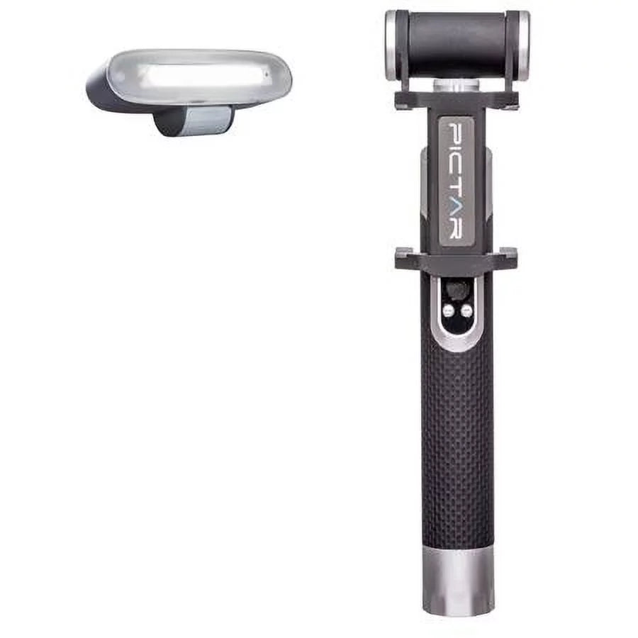 with Rechargeable Smart Silver Stick Selfie Black Battery, Light