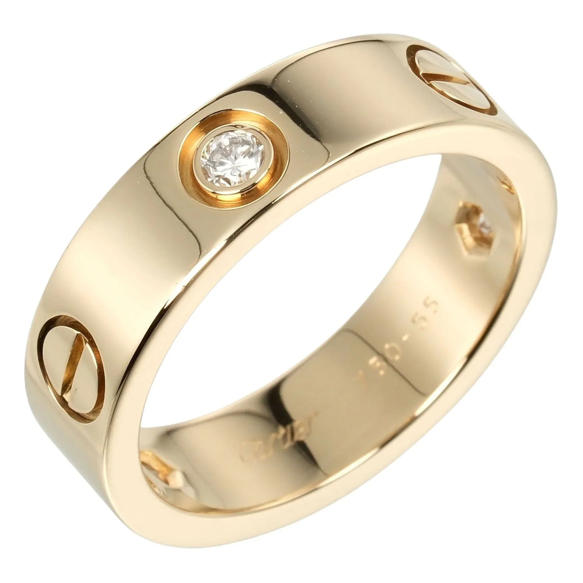 yellow gold, size Pre-Owned 8.67g, half ring, 15 Love approx. diamond, (Good) K18 I132124019 3P, Cartier