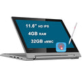 11.6” Dolby HDMI Chrome 32GB USB-C OS eMMC MediaTek Quad-Core HD in Lenovo + 4GB RAM Chromebook Processors Bluetooth IPS 1 Laptop Pen 3 MT8173C 2 Flex Touchscreen