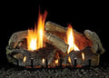 with Oak 24" Stacked NG Aged VF Slope Burner, Glaze Logset IP