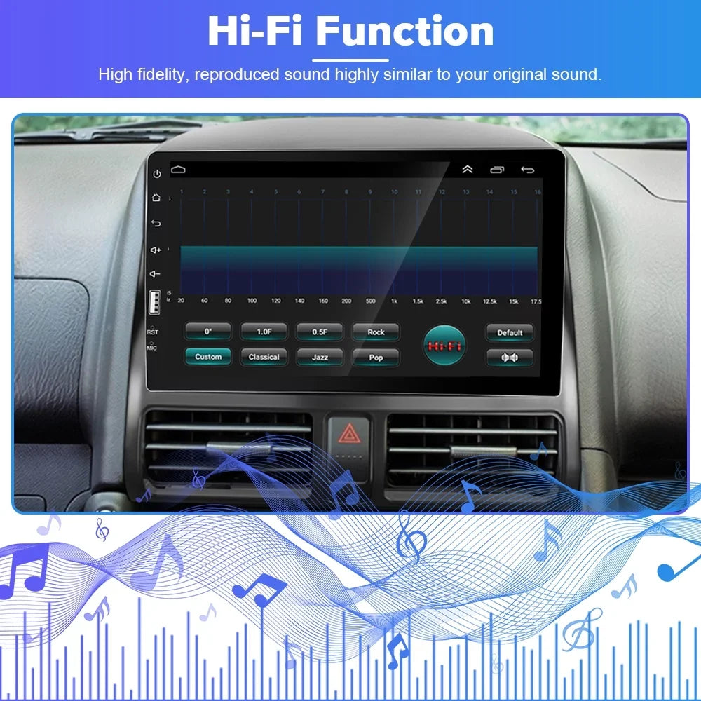 FM Hifi Camera&Microphone GPS for Wireless Link Backup 1080P CRV Bluetooth Carplay Mirror Touchscreen 9'' 2002-2006 WIFI Usb, Radio Stereo Auto Android Player Honda Car 2+32G AHD