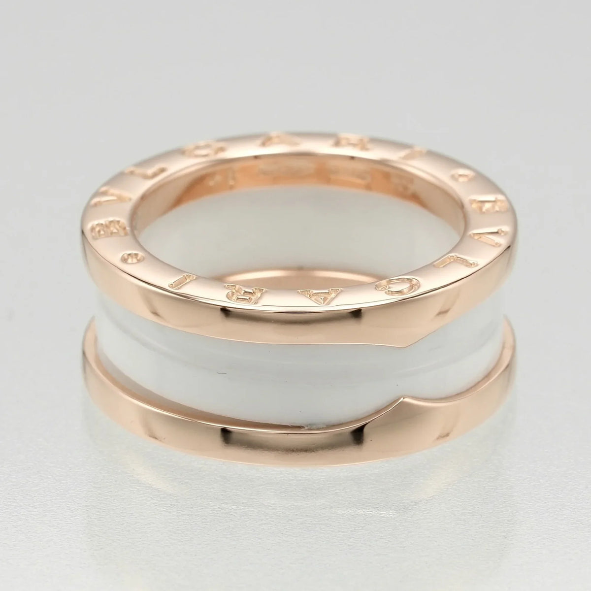 (Good) BVLGARI Bvlgari PG Pink One Ring K18 Approx. I112223130 B 7.22g Gold Ceramic Zero Pre-Owned