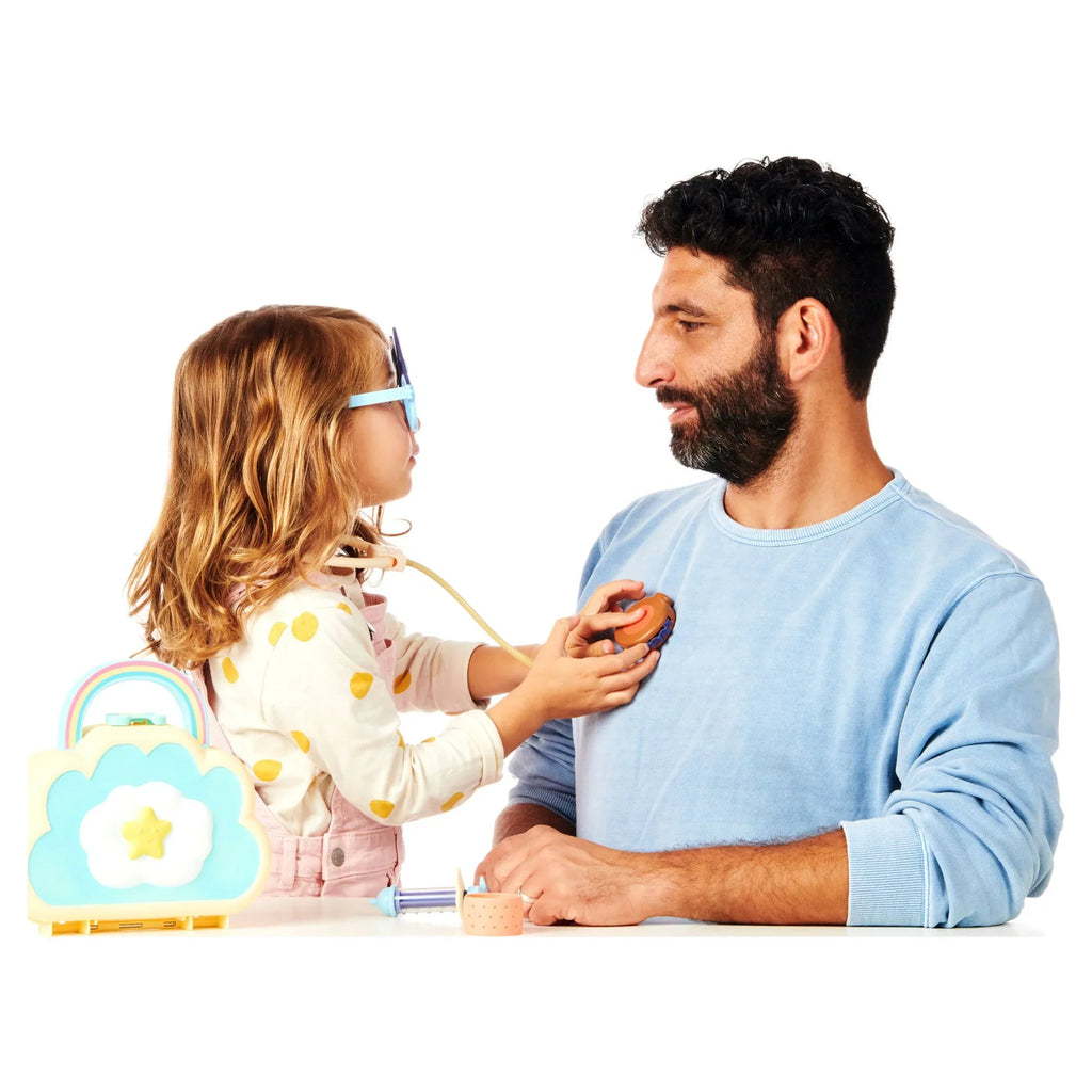 Check Cloud Stethoscope, Preschool, , Bag Play Up for Kids, Set, Bandage, Toy Doctor toy Stickers, with 7 Ages 3+ Doctor's Toys and Set, Doctor's Playset Syringe, Bluey Pieces, more