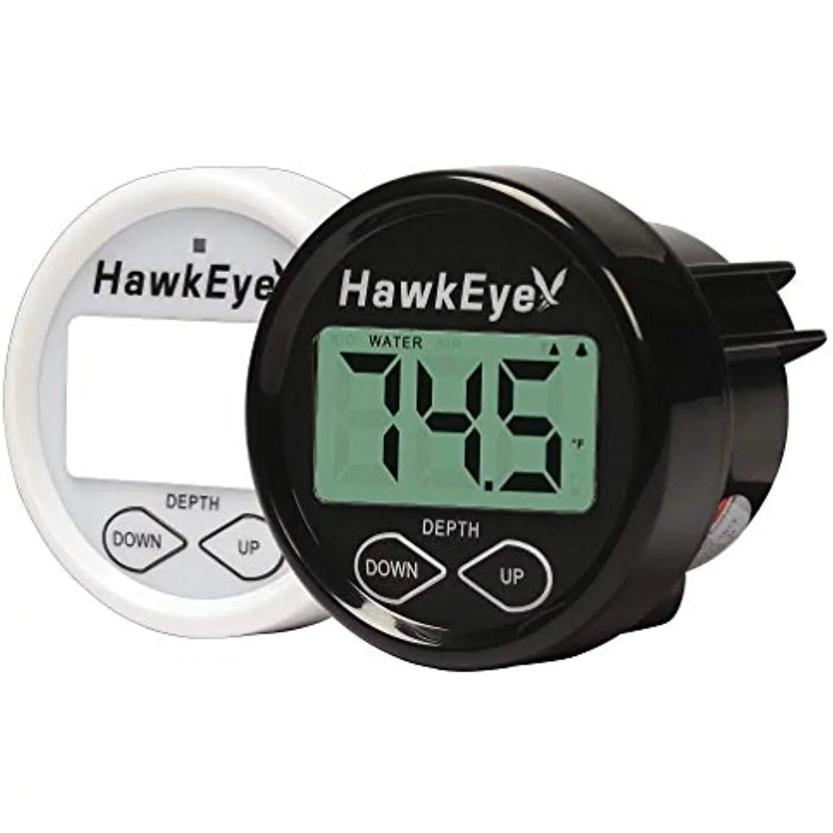 Transducer Sounder with Air Depth Hawkeye with and Temperature In-Dash Water