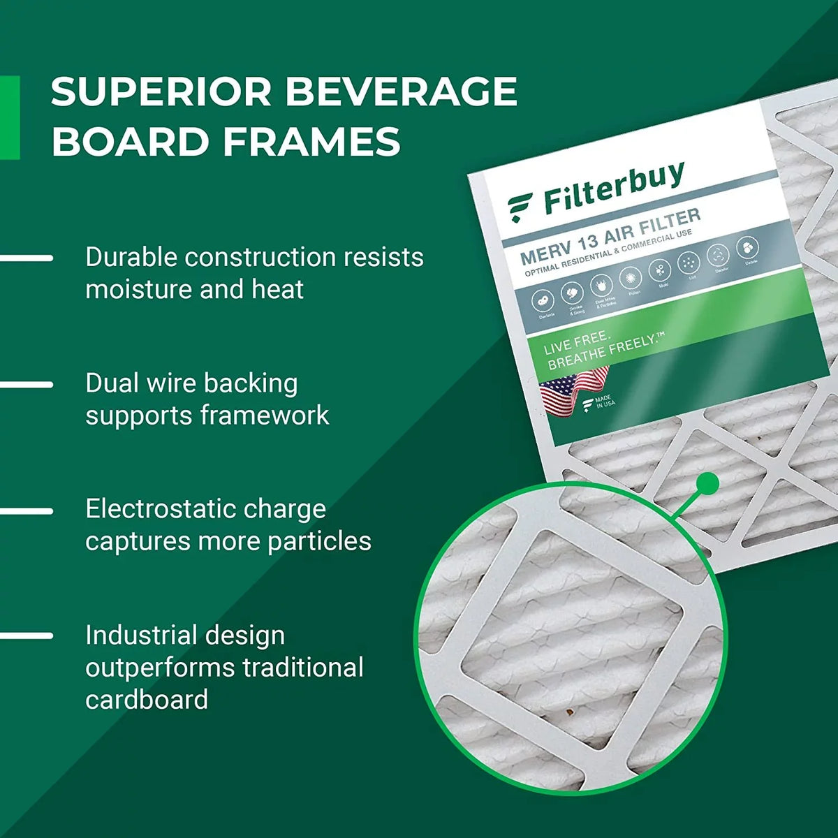 Filterbuy Pleated (5-Pack) AC Filters Furnace Air MERV 12x36x2 13 HVAC