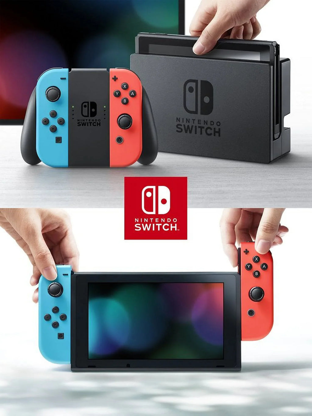 Odyssey Odyssey 32GB and Life Case Improved Joy-Con Battery Bundle: Red Nintendo Blue Console,Super Odyssey Switch Disc Travel Mario and Game Deluxe