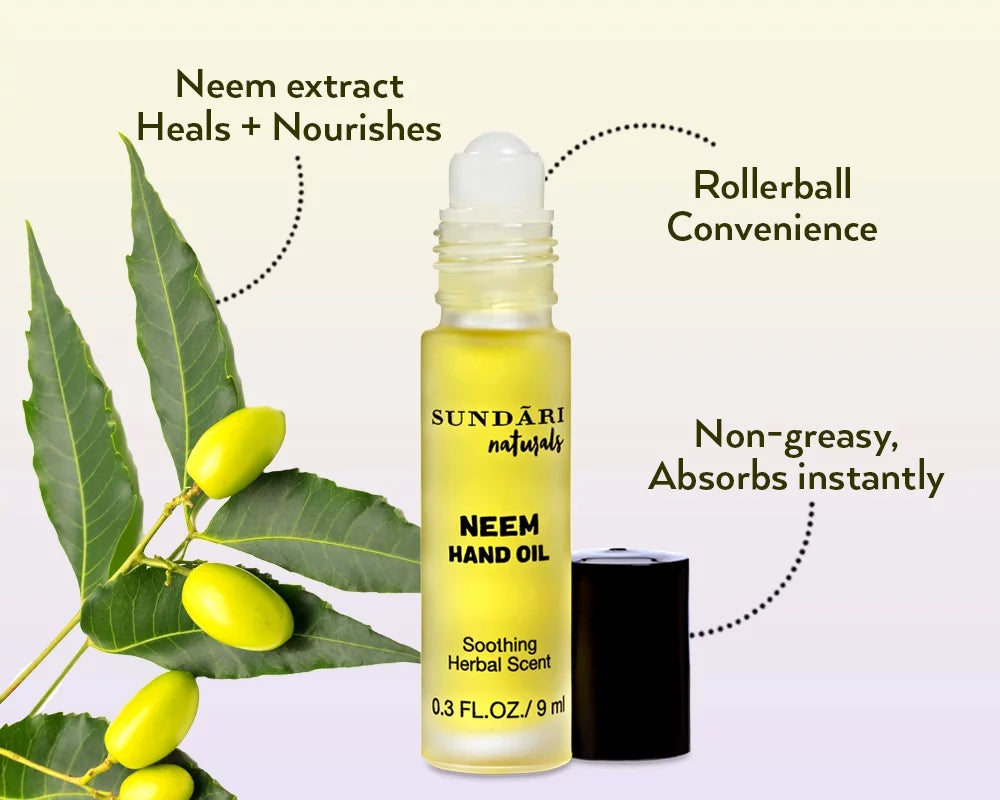 Naturals fl Pack of Sundari 0.3 4. Neem Hand Oil oz, each.