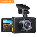 Camera Cam FHD Dash 170° C450 3" Angle Black Wide Car APEMAN Screen, Parking 1080P Monitor,