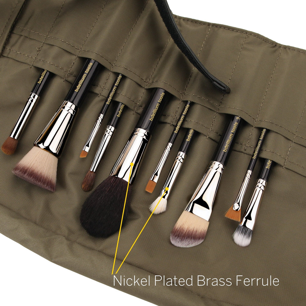 Set Roll-Up Brush Essential Makeup with Tools Maestro Pouch Professional Bdellium The Series 10pc. Key
