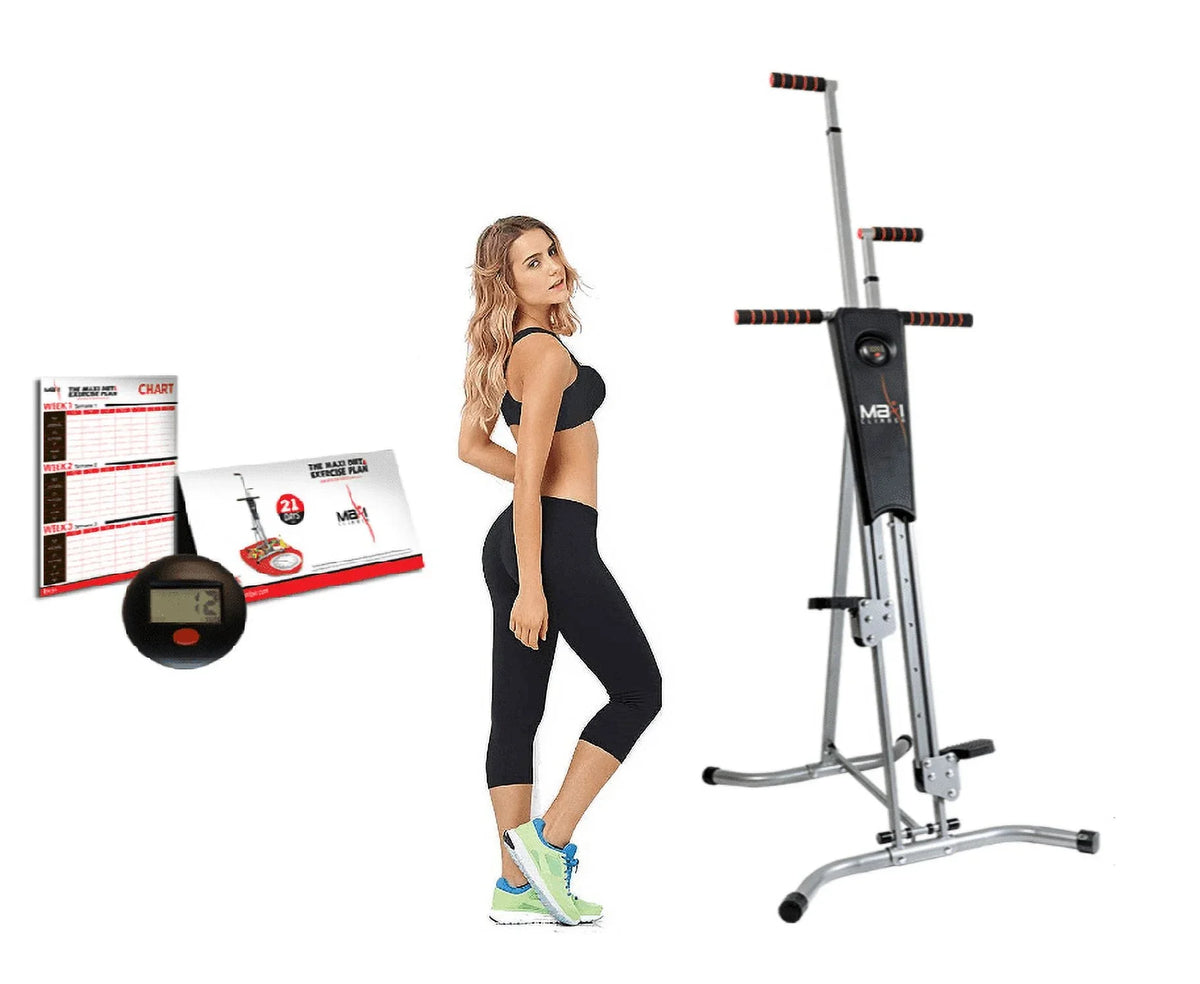 Fitness Total At-Home Counter for Built-in Maxi Home Body Climber Machine Exercise and with Workouts Guides Gym Comprehensive