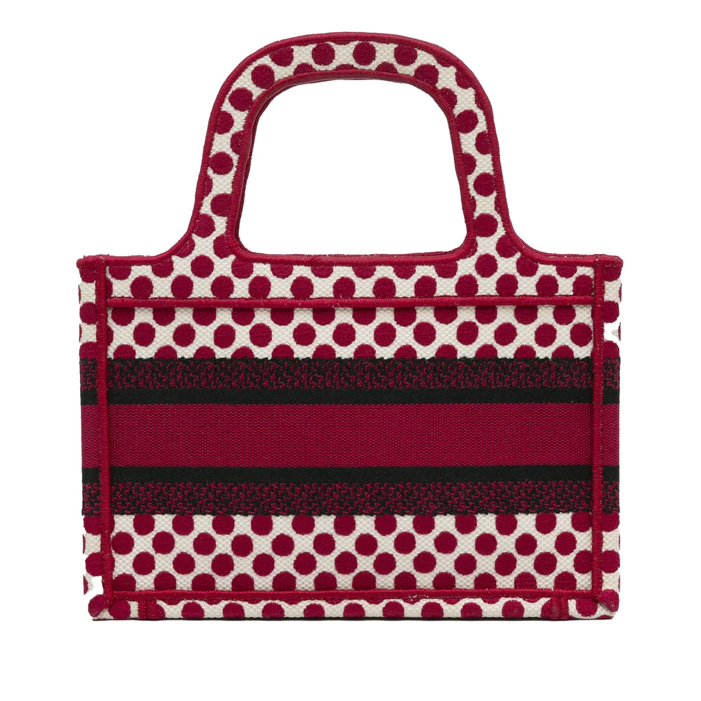 Mini Book Fabric Bag Canvas Pre-Owned Tote Tote Red (Good) Unisex Dior Authenticated Dioramour