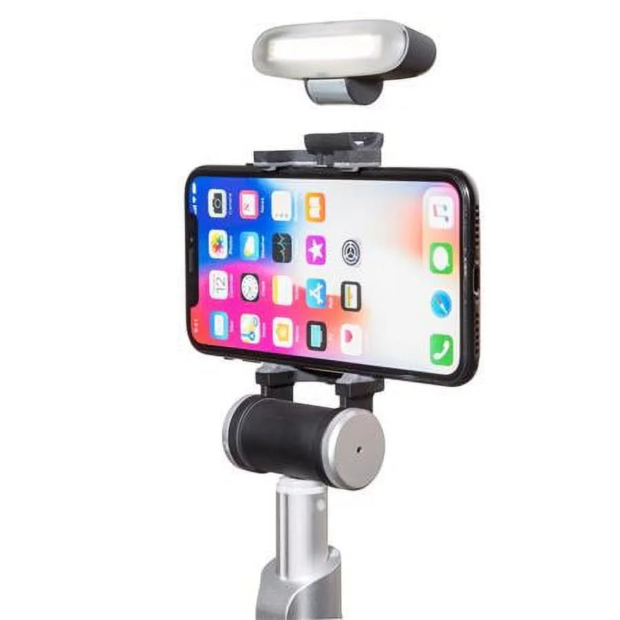 with Rechargeable Smart Silver Stick Selfie Black Battery, Light