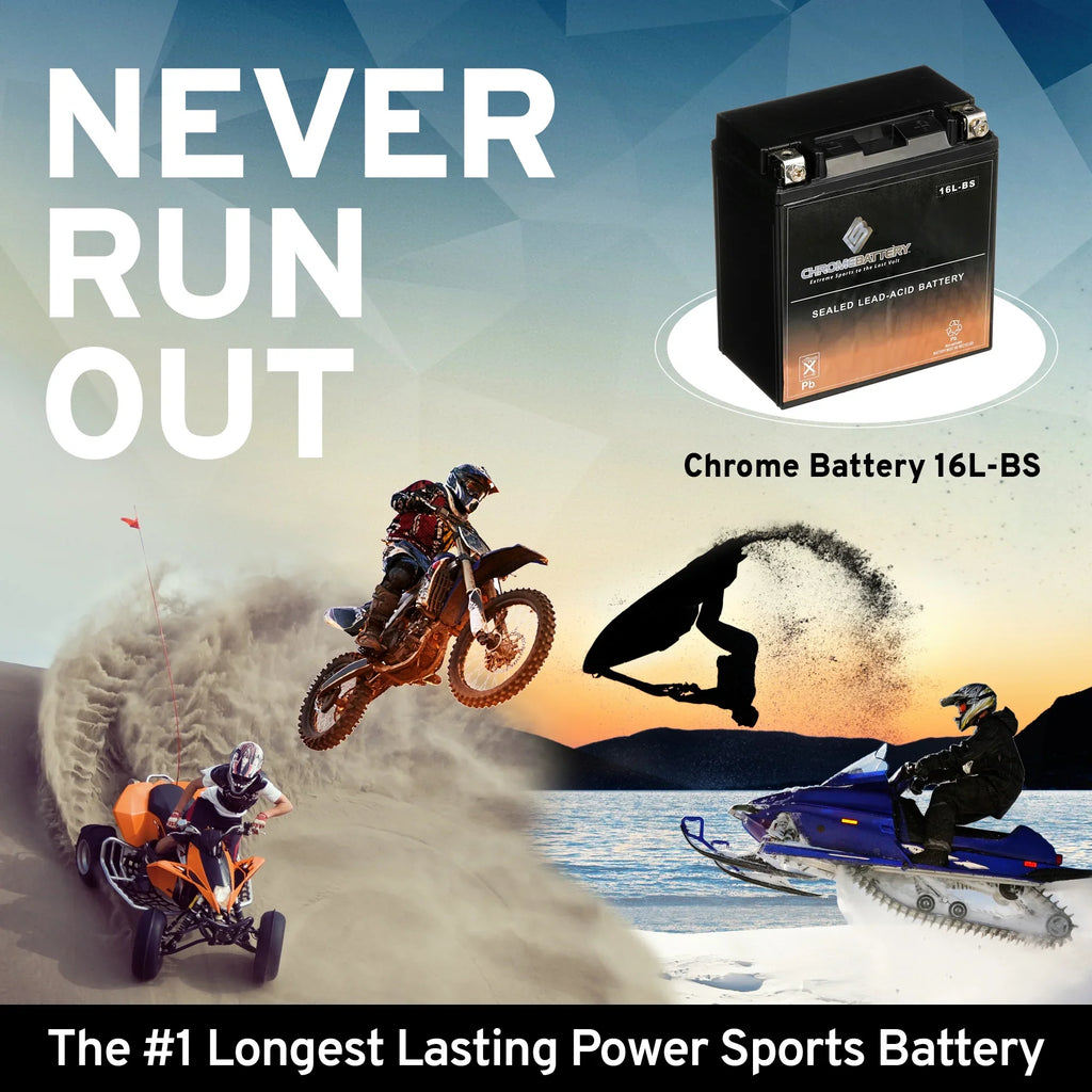 CCA) Kawasaki 12 Battery YTX16L-BS 230 Js650 1987 for (16L-BS Sx Chrome Battery Jet Ah, Ski Volt,14