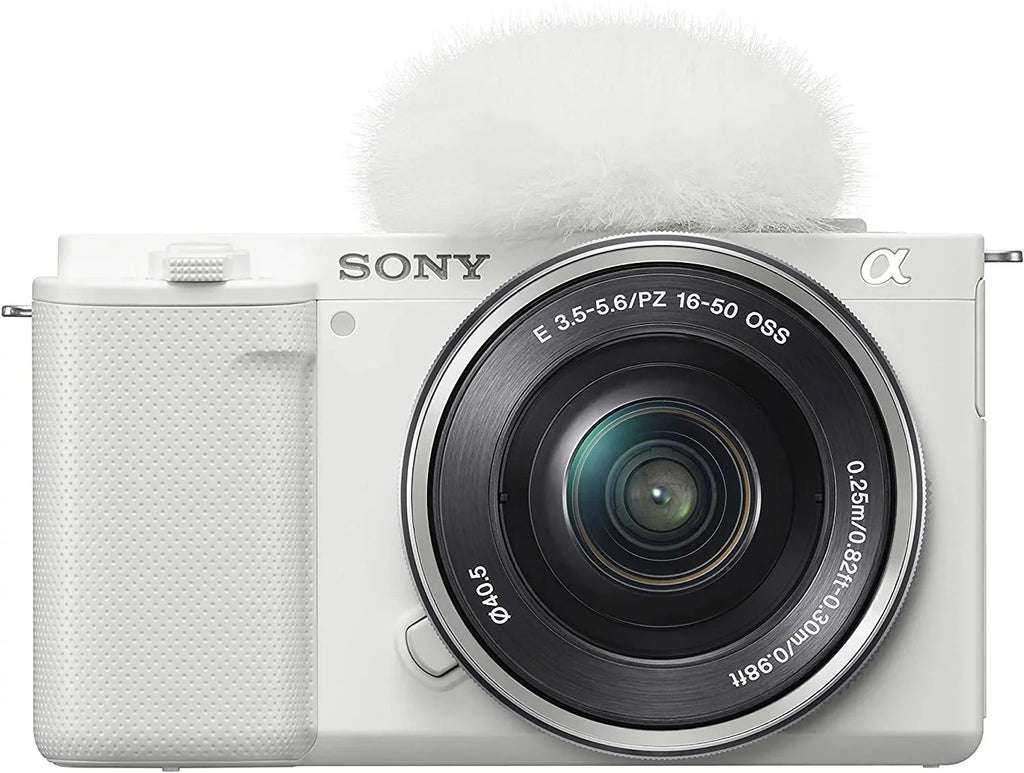 Mirrorless ILCZVE10LW Lens White Alpha - Sony - Camera ZV-E10 Interchangeable Kit Vlog APS-C