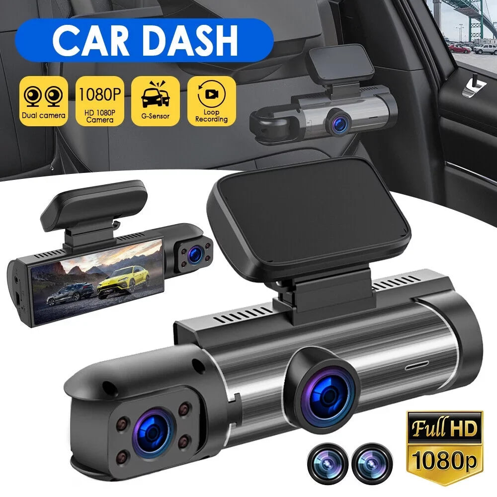 Camera Dash Lens Monitor Dual 1080P HD Vtin Parking Car Recorder Video Cam G-sensor