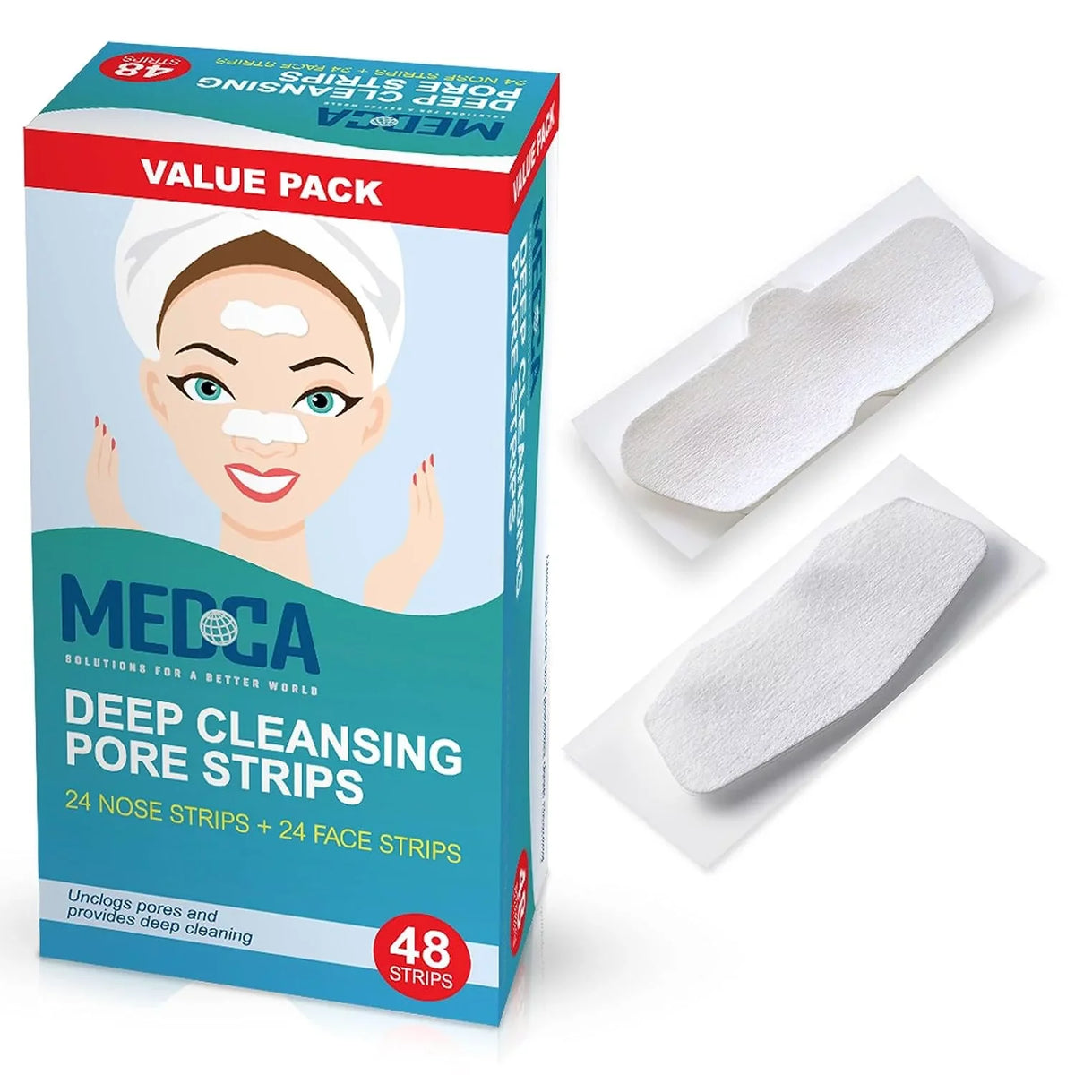 Strips 48 Cleansing Pore Cleansers Sensitive Facial Combo MEDca Strips Pack, Deep