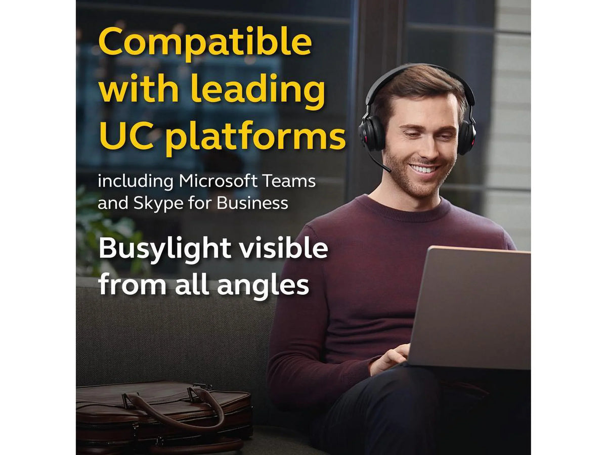 with / USB-A Wireless 65 Headphones Stand Music Stereo Evolve2 Black - Headset Charging UC Jabra