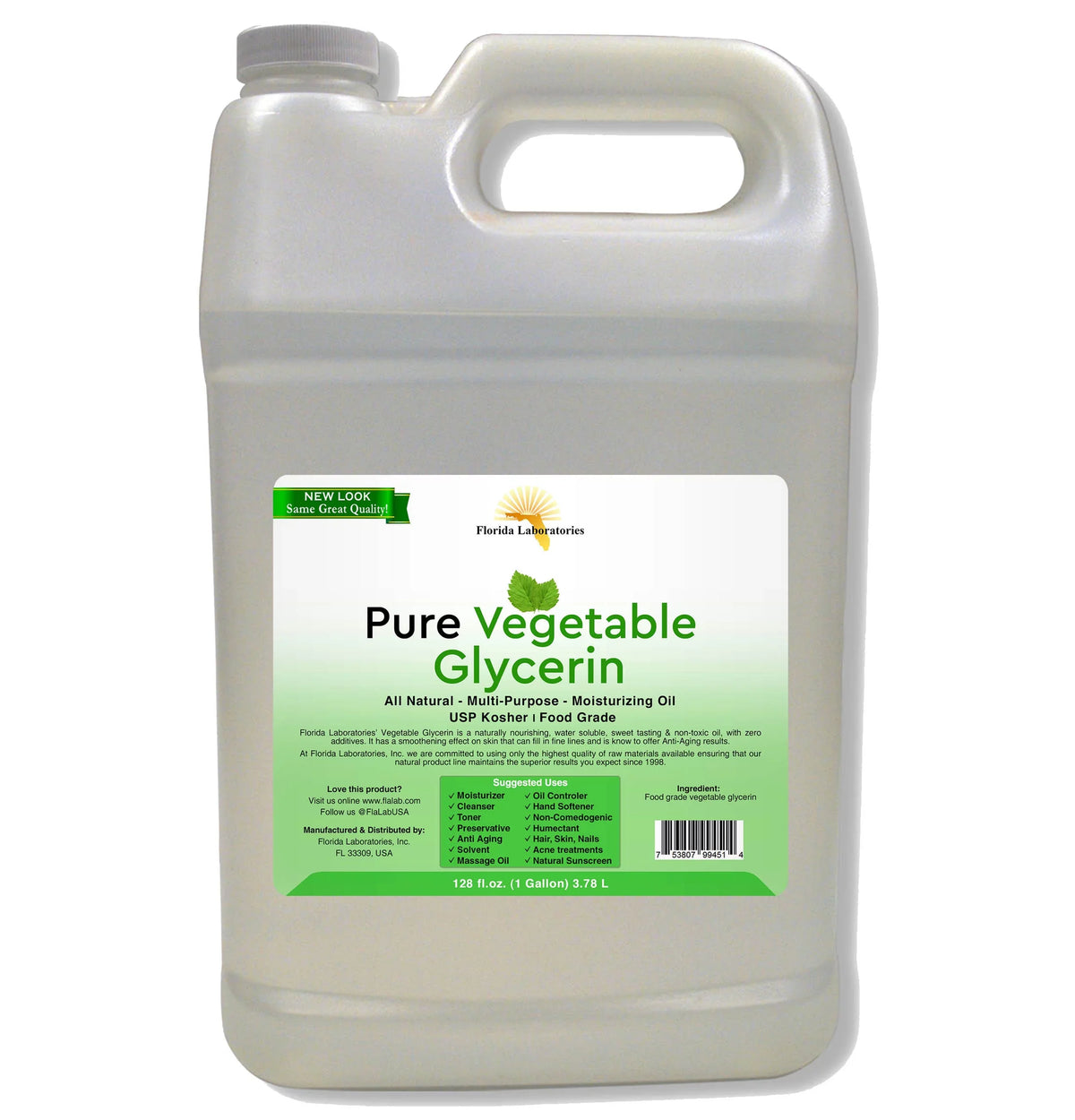 oz), (128 Vegetable Pure Natural, Gallon 100% Grade, Food Kosher Glycerin