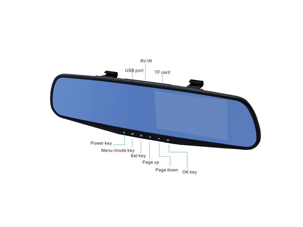 Video | Front Recorder Car Upgraded Inch | 4.3" Lens Car Vehicles Dash LCD Rearview DVR Cam HD with Dual Car Video | Vehicles Mirror Camera & Camera 1080P for Full