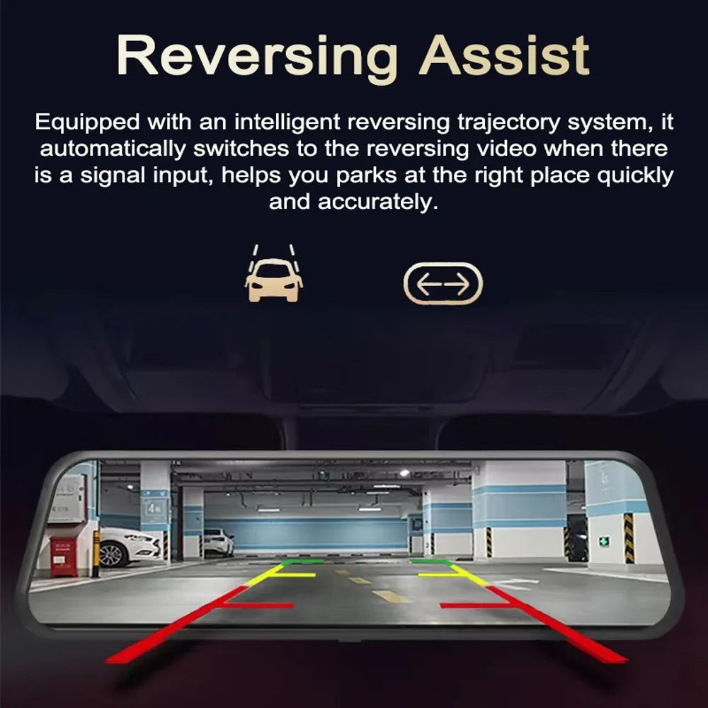 Aibecy Touchscreen Night-Vision Clear 170° Wide Driving Parking 1080P Support Re Loop Detection Monitor Rear with Inch & Motion 9.66 Dash Recorder Dual Locking Collision DVR Angle Recording Front