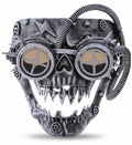Wired Full Mask Steampunk Attitude Skeleton Costume Studio Goggles Face - Silver